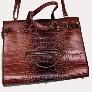 Parfois Alligator Purse Shoulder Bag Handbag Brown bv